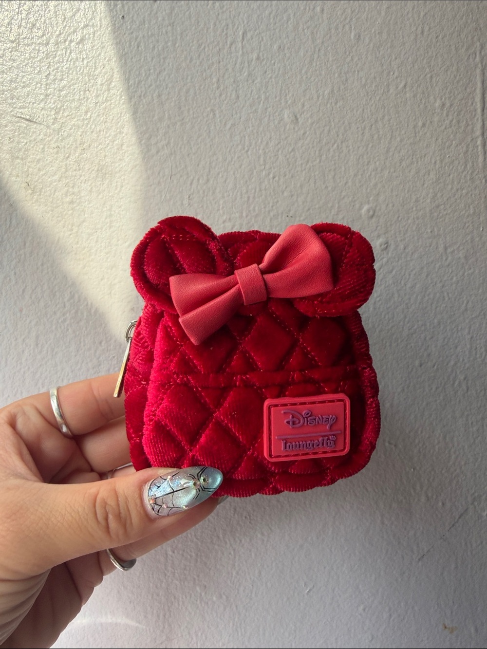 Loungefly Disney Red Quilted Minnie Bow Coin Pouch